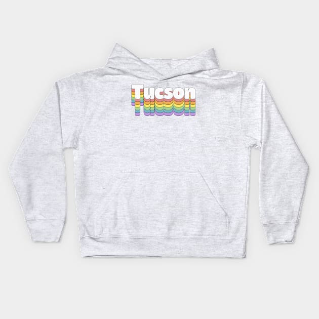 Tucson, Arizona // Retro Typography Design Kids Hoodie by DankFutura